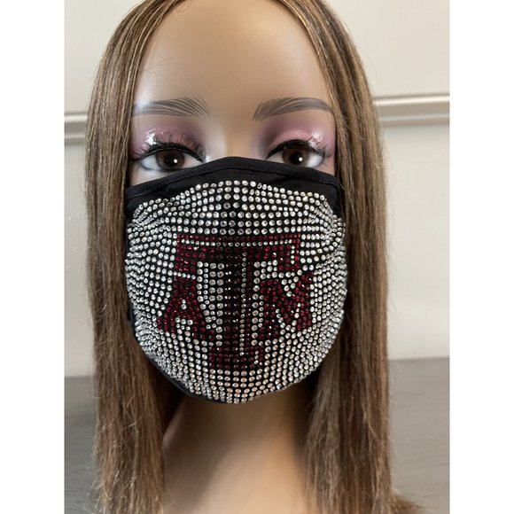 Texas A & M University Aggies Bling Rhinestone Face Mask - Picture 10 of 16